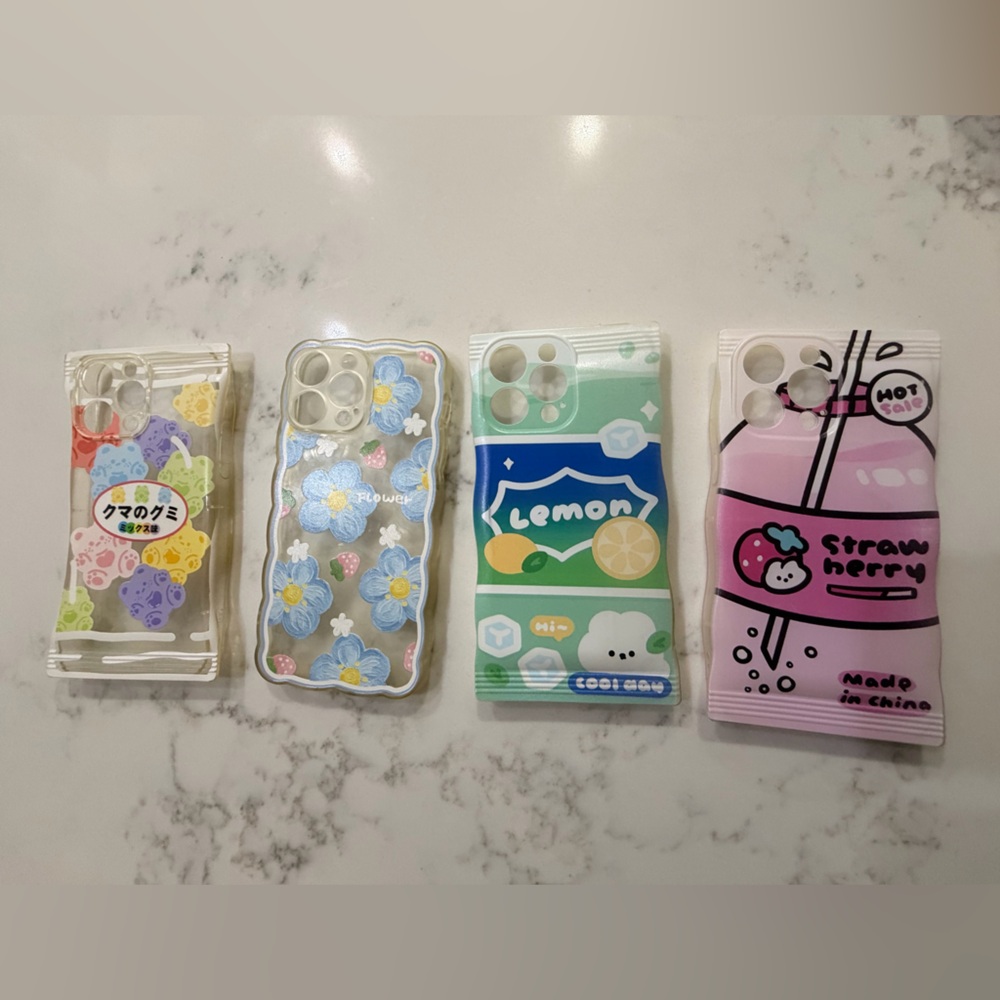 iPhone 14 ProMax-Floral and Graphic Phone Cases Set